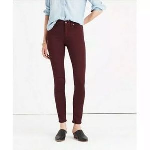 Madewell High Rise Skinny Stretchy Pants Burgundy